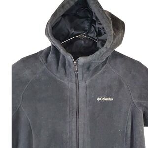 Columbia Womens Black Full Zip Fleece Hoodie Jacket 1474131 Size Large